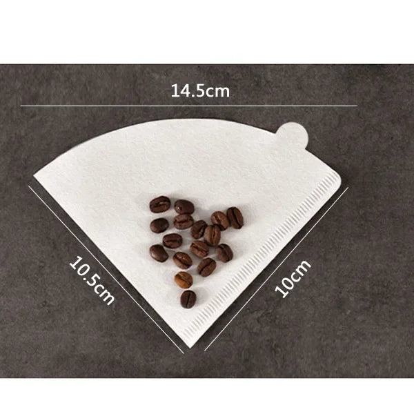 40/100 PCS Filtro de café en forma de V, papel de filtro para tazas de café