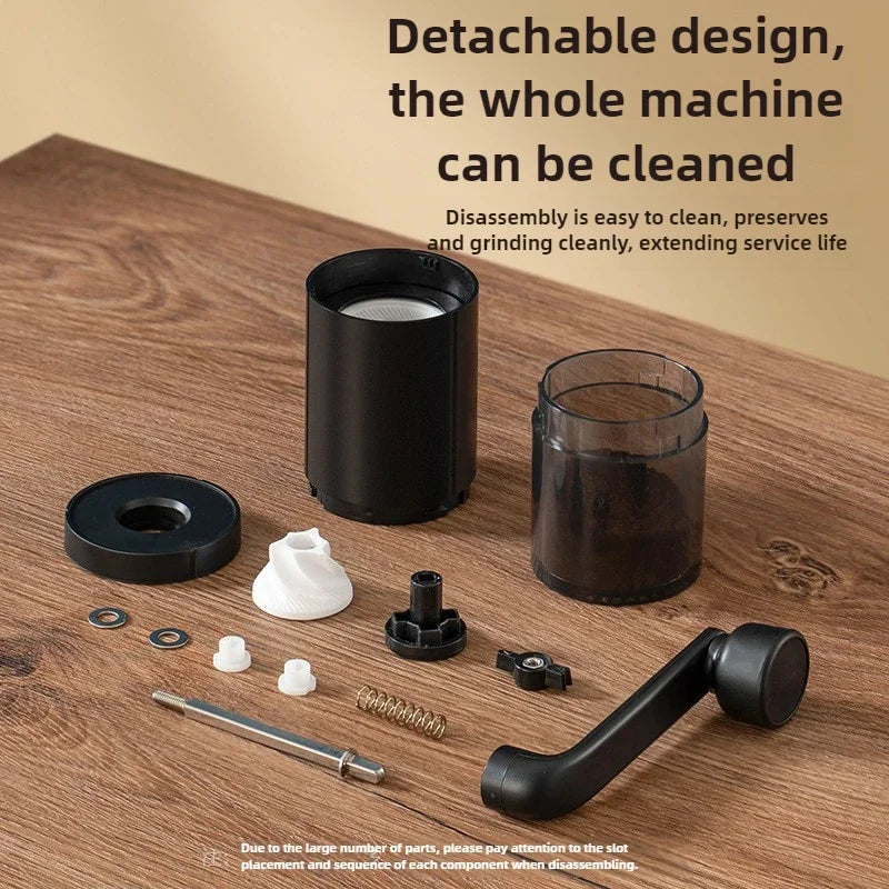 Molinillo de café portátil y ajustable,  con manivela.