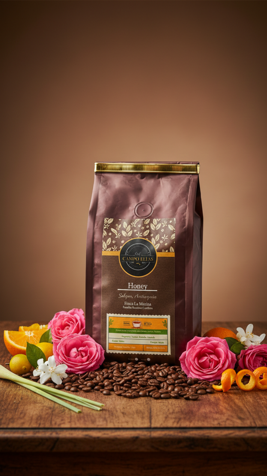 Café Campo Elías Castillo Honey en grano/molido, presentaciones 250g y 500g, café de especialidad colombiano