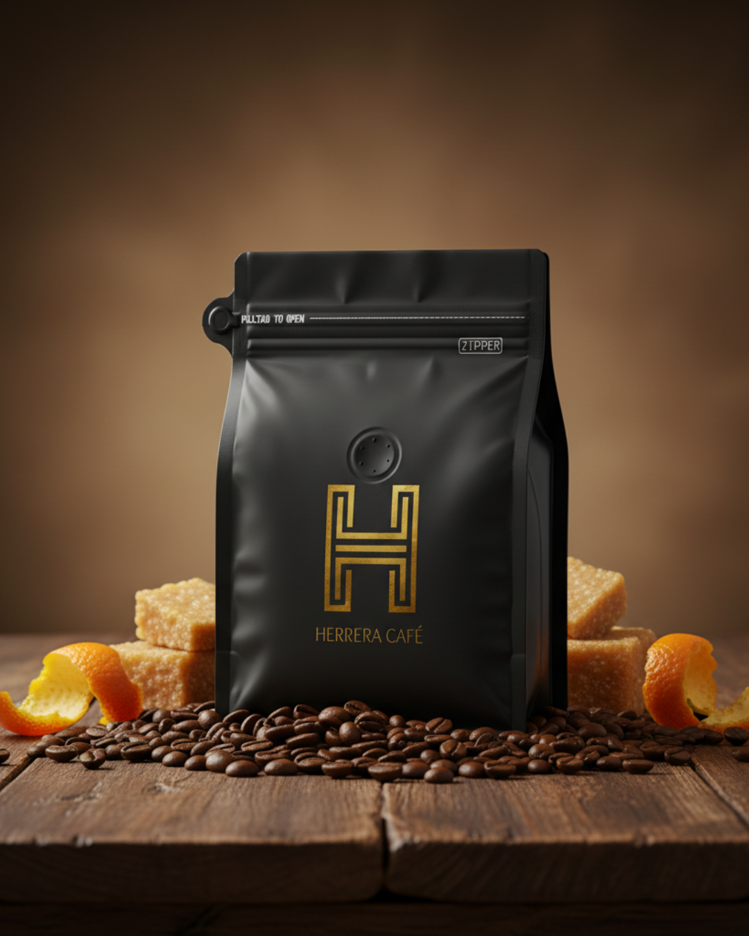 Café Herrera papayo en grano, presentaciones 250g y 450g, café de especialidad colombiano