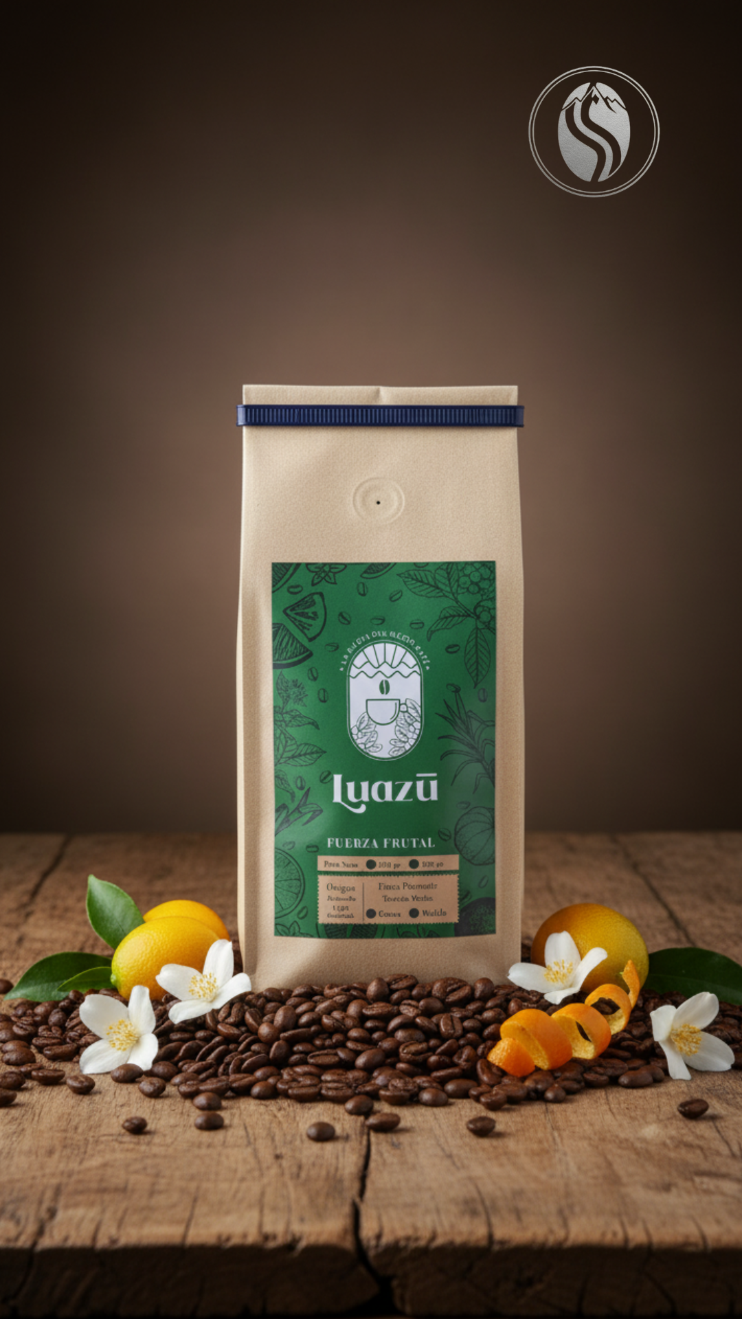 Café Luazu Fuerza Frutal en grano/molido, presentaciones 250g y 500g, café de especialidad colombiano