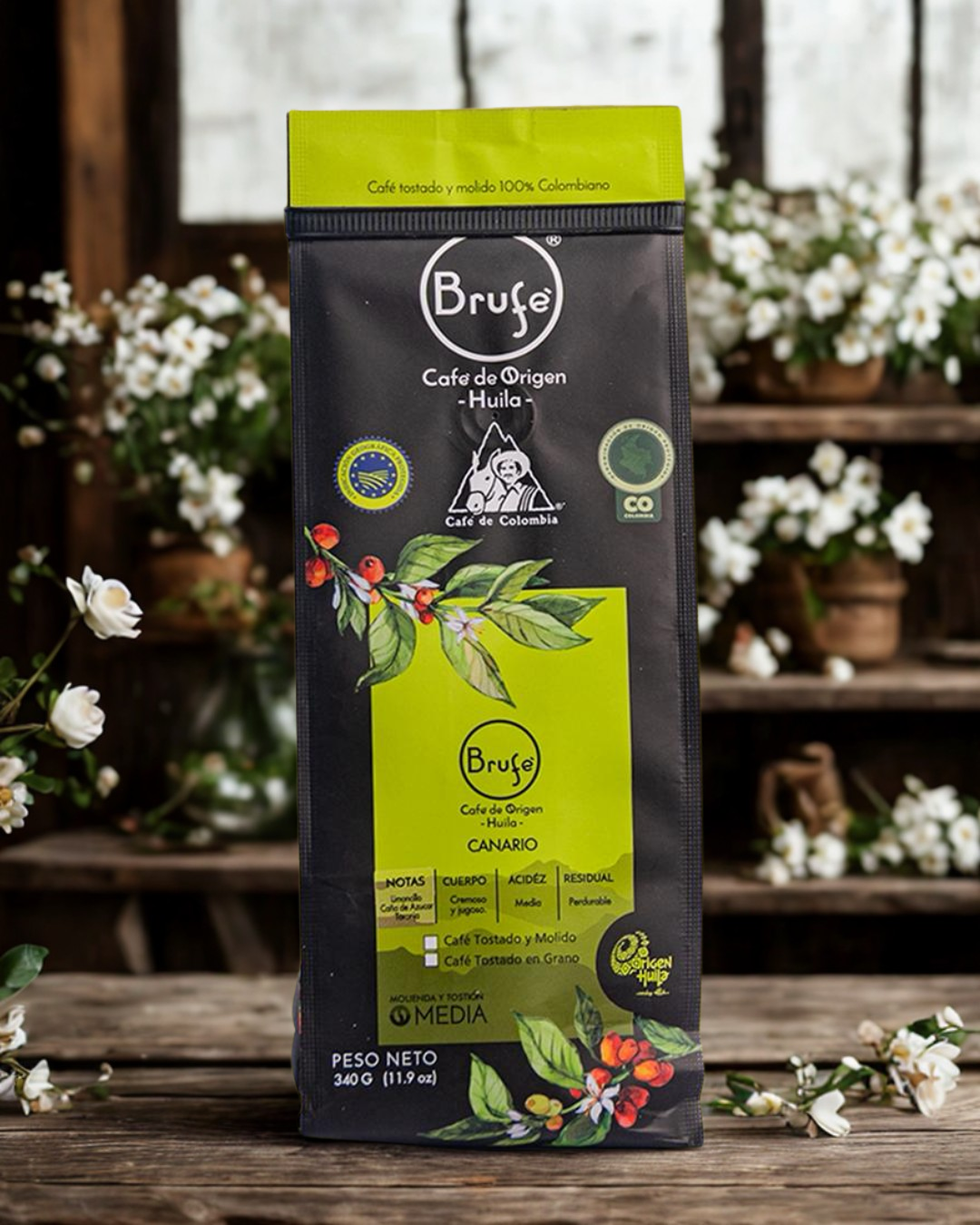 Café Brufe Geisha 340g, café de especialidad colombiano variedad Geisha