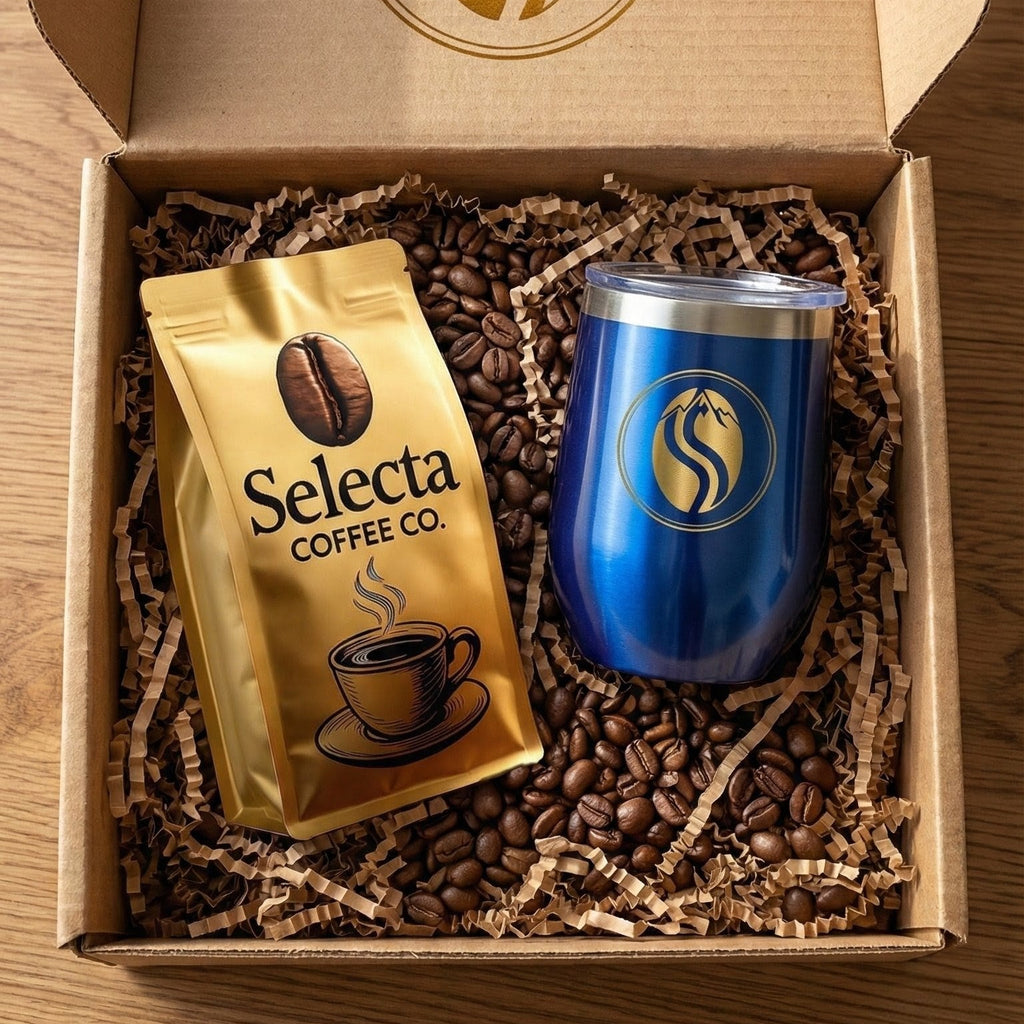 kit para regalo café 500grs +mug térmico 
