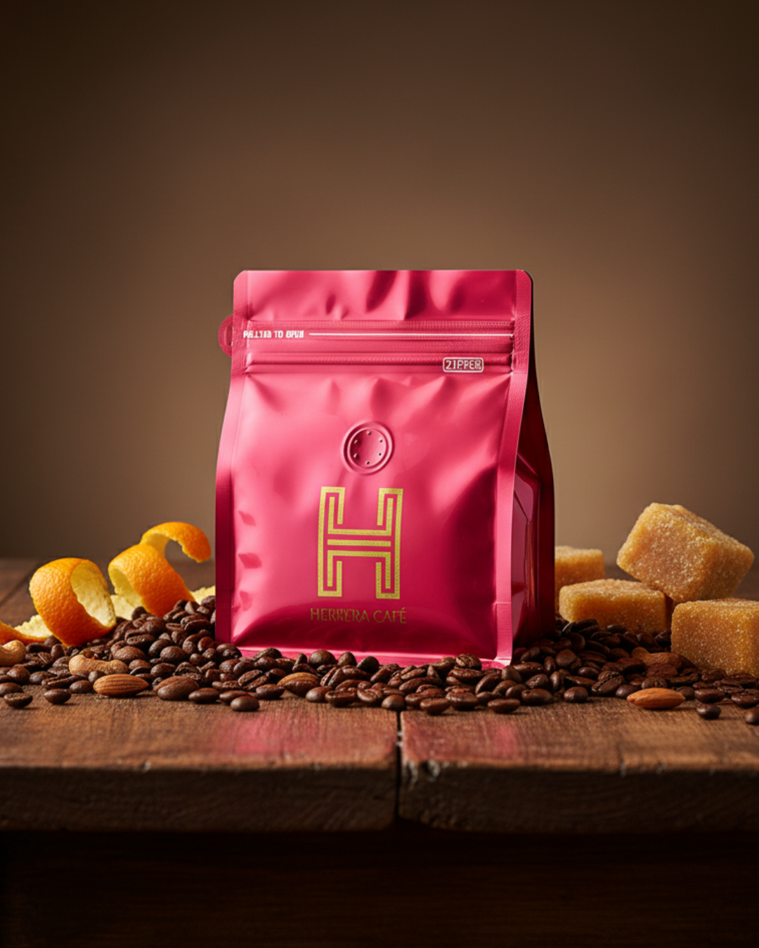 Café Herrera OMBLIGON en grano, presentaciones 250g y 450g, café de especialidad colombiano