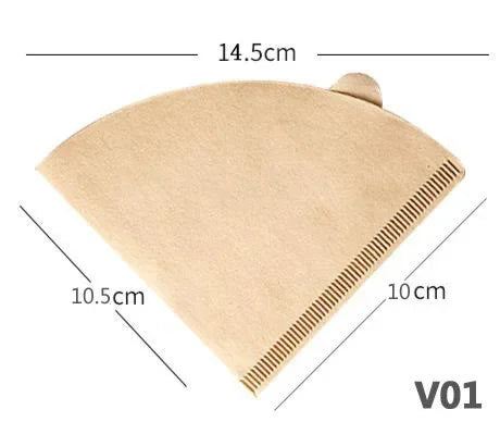 40/100 PCS Filtro de café en forma de V, papel de filtro para tazas de café